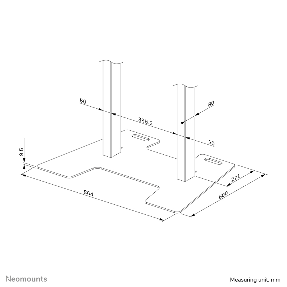 Neomounts AFP-875BL Piastra a pavimento - a fissaggio